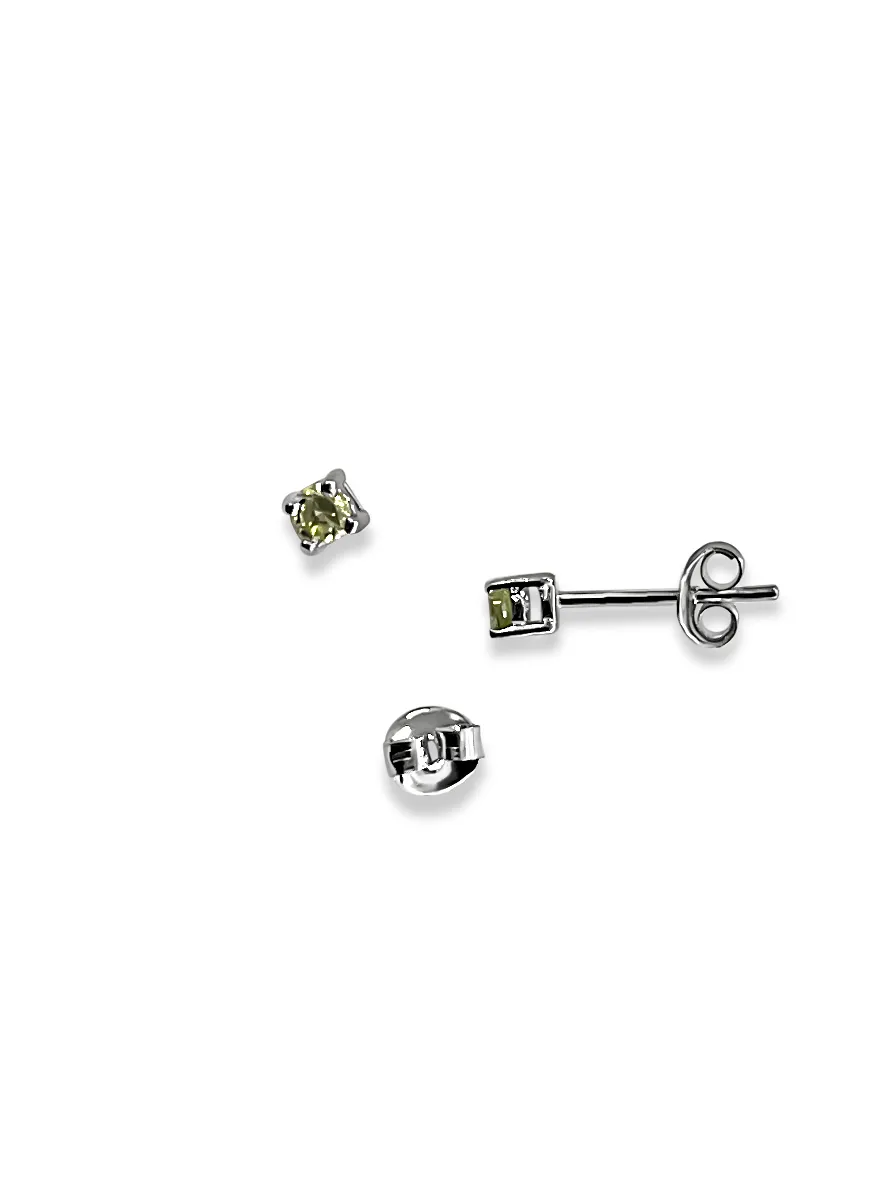 Σκουλαρίκια, unisex, ασημένια, με ζιργκόν 3 χιλιοστά, μονόπετρα, καρφωτά, επιπλατινωμένα, silverline, 01302209-color